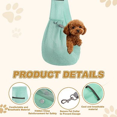 1Pc 16.5 Lbs Soft Pouch Breathable Mesh Pet Crossbody Shoulder Bag, 29.53x25.59 Inch