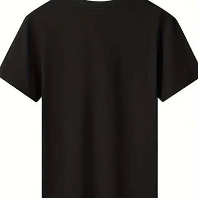 Funny Bald Guy Quote T-Shirt, Casual Streetwear Style,Patterned Graphic Top