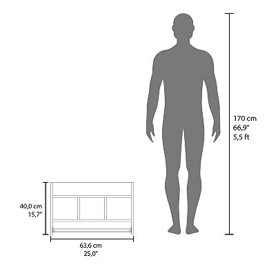 Dell Wall Shelf with Towel Bar, 2 Shelves