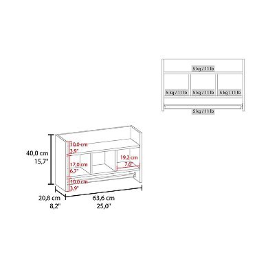 Dell Wall Shelf with Towel Bar, 2 Shelves