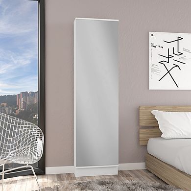 Charlotte Xl Shoe Rack, Five Interior Shelves, Mirror, Single Door Cabinet