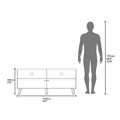 DEPOT E-SHOP Leary Tv Stand, 1 Door, 3 Shelves, Black Wengue