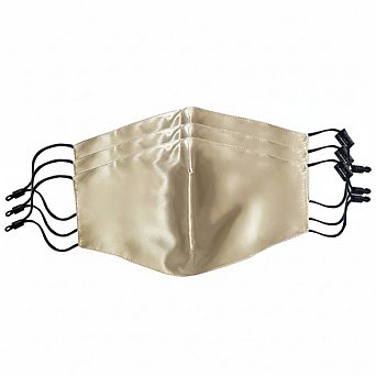 100% Silk Face Mask, Antimicrobial, 3 pk