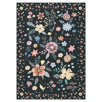 ANIXOL Washable Floral Area Rug