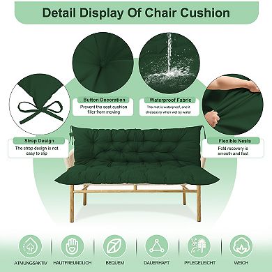 60in Outdoor Swing Replacement Cushion, Patio Furniture Cushions for Porch, Garden, Loveseat Glider