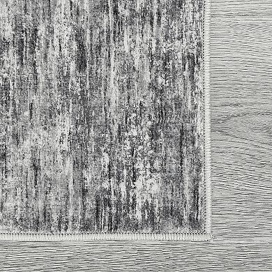 Modern Textured Area Rug Ultra Thin Low Pile Machine Washable Floor Cover for Kitchen Living Room