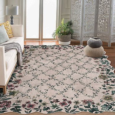 Floral Area Rugs Non Slip Soft Ultra-Thin Indoor Boho Rug
