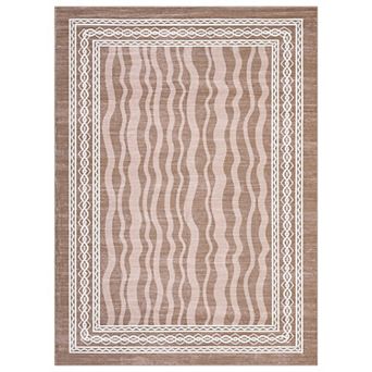 Modern Bordered Print Area Rugs for Living Room Bedroom Contemporary Machine Washable
