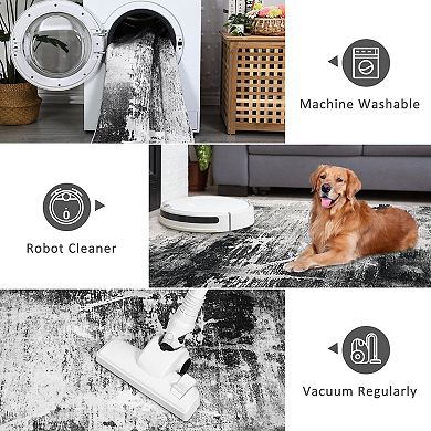 Modern Abstract Area Rugs Thin Rug for Bedroom Non-Slip Living Room Rug