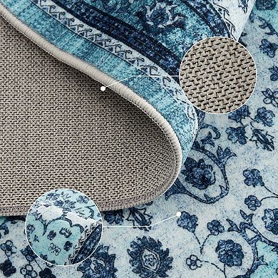 Boho Modern Washable Rug Non-Skid Backing