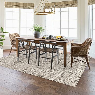 Moroccan Area Rug Distressed Design Non-Shedding Easy to Clean.