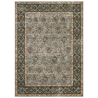 Vintage Boho Floral Machine Washable Low Pile Non Slip Stain Resistant Area Rug