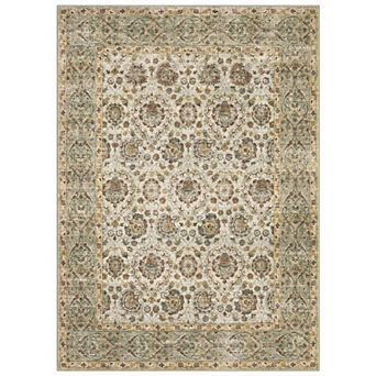 Vintage Boho Floral Machine Washable Low Pile Non Slip Stain Resistant Area Rug
