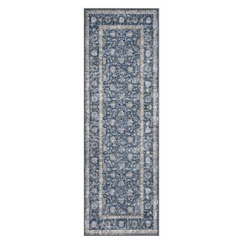 Area Rug Low Pile Lightweight Thin Floral Boho Vintage Distress Print Pattern
