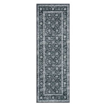 Area Rug Low Pile Lightweight Thin Floral Boho Vintage Distress Print Pattern