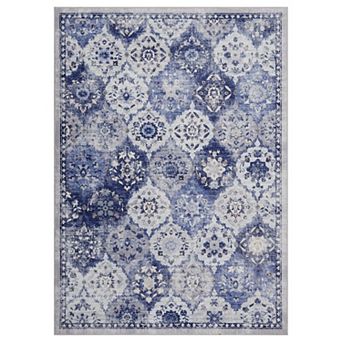 Boho Modern Washable Rug Non-Skid Backing Perfect for High Traffic