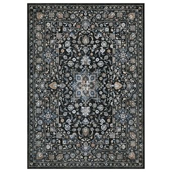 Vintage Boho Floral Washable Non Slip Low Pile Area Rug