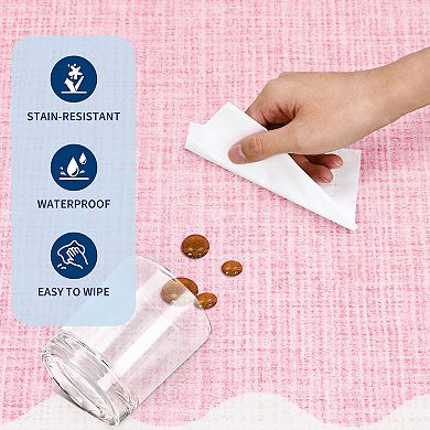 Modern Scalloped Edge Area Rug Machine Washable Vacuum Clean Ultra Thin Mat for Dining Room