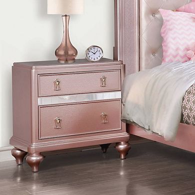 Appell Solid Wood 2-Drawer Nightstand