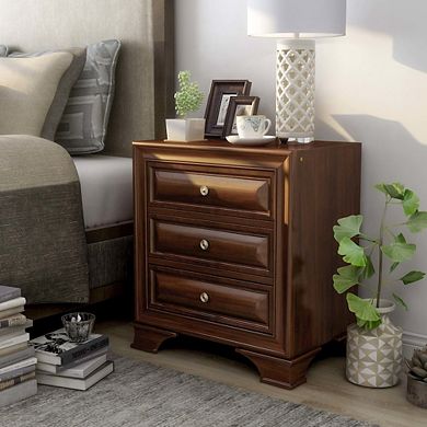 Bradford Solid Wood 3-Drawer Nightstand