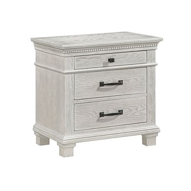 New Classic Furniture Silver Sands Wood 3-Drawer Nightstand