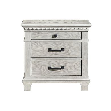 New Classic Furniture Silver Sands Wood 3-Drawer Nightstand