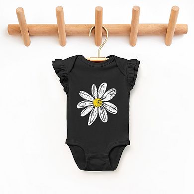 Daisy Distressed - Baby Flutter Sleeve Bodysuit
