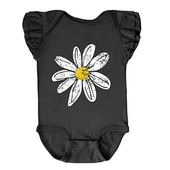 Daisy Distressed - Baby Flutter Sleeve Bodysuit