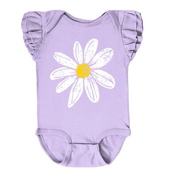 Daisy Distressed - Baby Flutter Sleeve Bodysuit