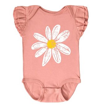 Daisy Distressed - Baby Flutter Sleeve Bodysuit