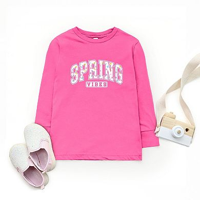 Spring Vibes Varsity - Toddler Long Sleeve Graphic Tee