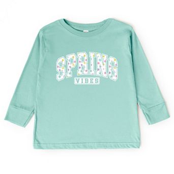 Spring Vibes Varsity - Toddler Long Sleeve Graphic Tee