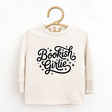 Bookish Girlie Cursive Stars - Toddler Long Sleeve Graphic Tee