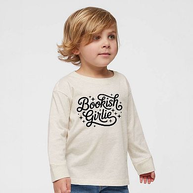 Bookish Girlie Cursive Stars - Toddler Long Sleeve Graphic Tee