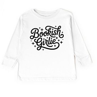 Bookish Girlie Cursive Stars - Toddler Long Sleeve Graphic Tee