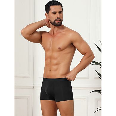 2 Packs Boxer Brief for Men's Solid Color Elastic Waistband Lightweight Breathable Underwear