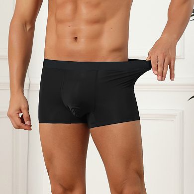 2 Packs Boxer Brief for Men's Solid Color Elastic Waistband Lightweight Breathable Underwear