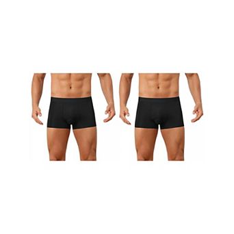 2 Packs Boxer Brief for Men's Solid Color Elastic Waistband Lightweight Breathable Underwear