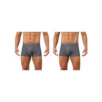 2 Packs Boxer Brief for Men's Solid Color Elastic Waistband Lightweight Breathable Underwear