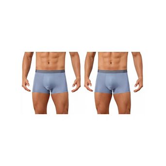 2 Packs Boxer Brief for Men's Solid Color Elastic Waistband Lightweight Breathable Underwear