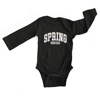 Spring Vibes Varsity - Baby Long Sleeve Bodysuit
