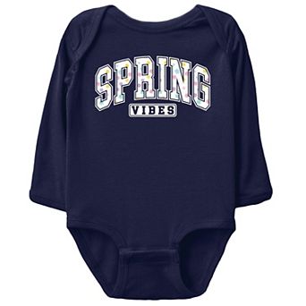 Spring Vibes Varsity - Baby Long Sleeve Bodysuit