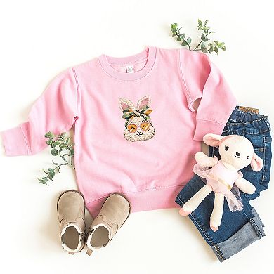 Bunny Face Yarn Print - Toddler Graphic Sweatshirt