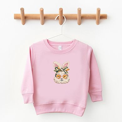 Bunny Face Yarn Print - Toddler Graphic Sweatshirt