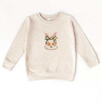 Bunny Face Yarn Print - Toddler Graphic Sweatshirt