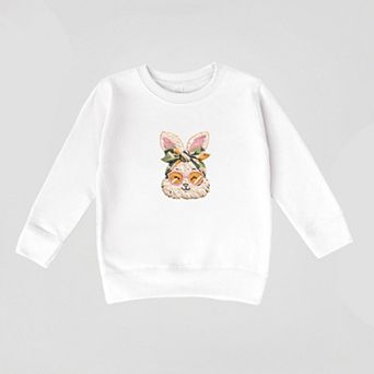 Bunny Face Yarn Print - Toddler Graphic Sweatshirt