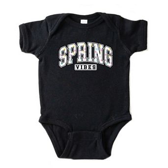 Spring Vibes Varsity - Baby Short Sleeve Graphic Bodysuit