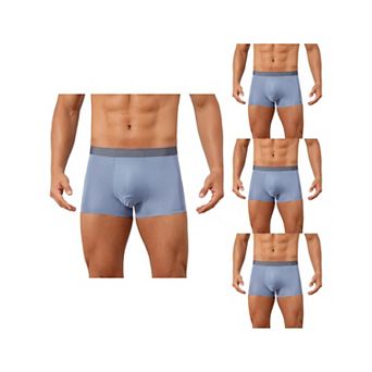 4 Packs Boxer Brief for Men's Solid Color Elastic Waistband Lightweight Breathable Underwear