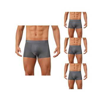 4 Packs Boxer Brief for Men's Solid Color Elastic Waistband Lightweight Breathable Underwear