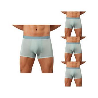4 Packs Boxer Brief for Men's Solid Color Elastic Waistband Lightweight Breathable Underwear